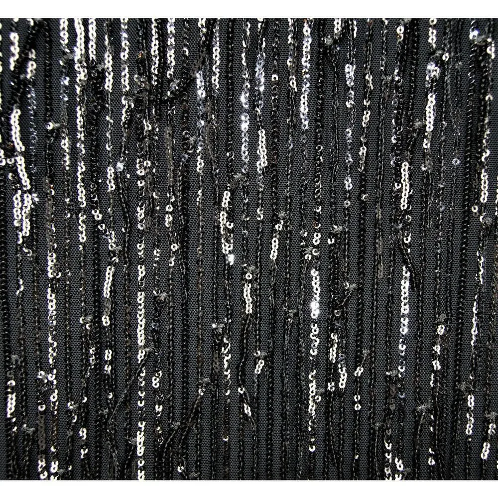 New Carla Conti Made in Italy Sequin Fringe Retro Cocktail Party Mini Dress